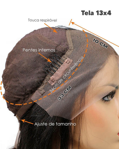 Lace Front Alessia Fibra Premium Lisa 65cm